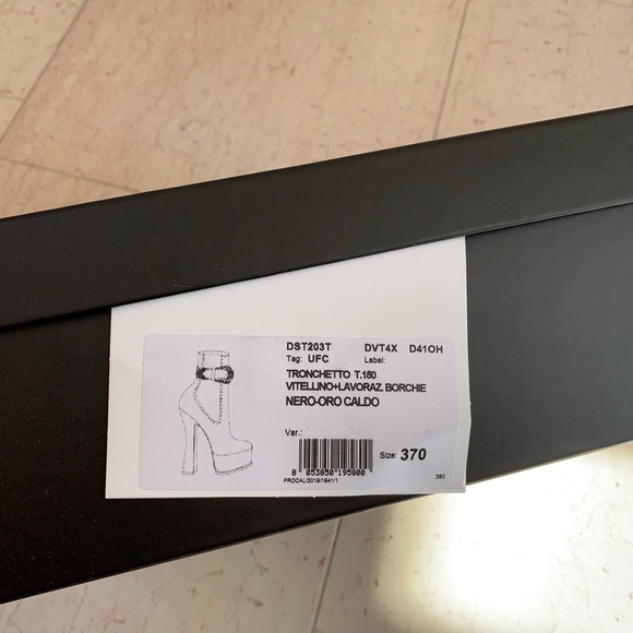 Versace Black and Gold Studded Platform Boots - Picture 10 of 16